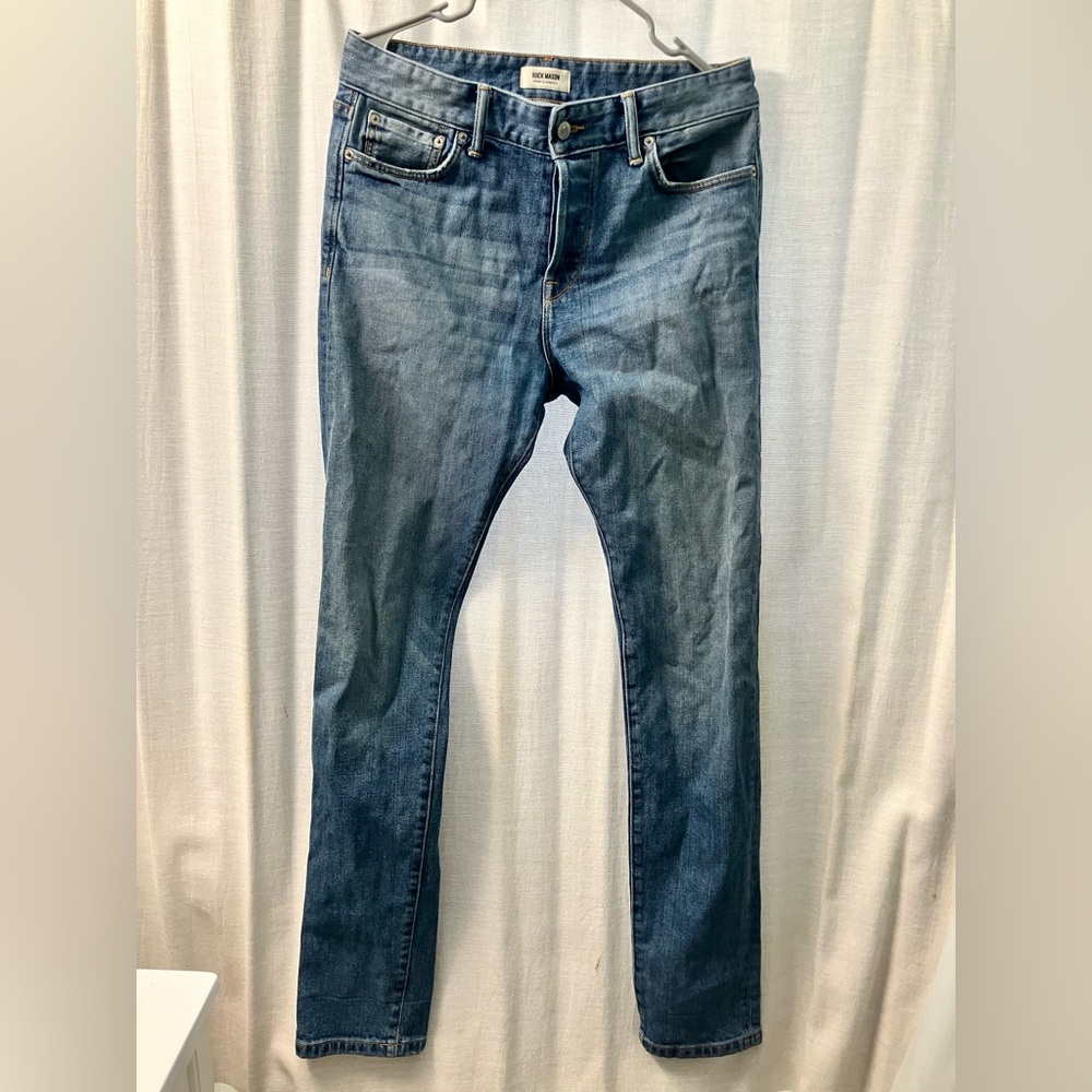 Buck Mason 34w 34l Slim Fit Jeans - Antique Blue Wash MADE IN THE USA